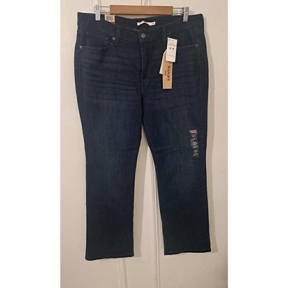 Levi's RELAXED 415 BOOTCUT womens size 18 blue denim jeans pants stretch